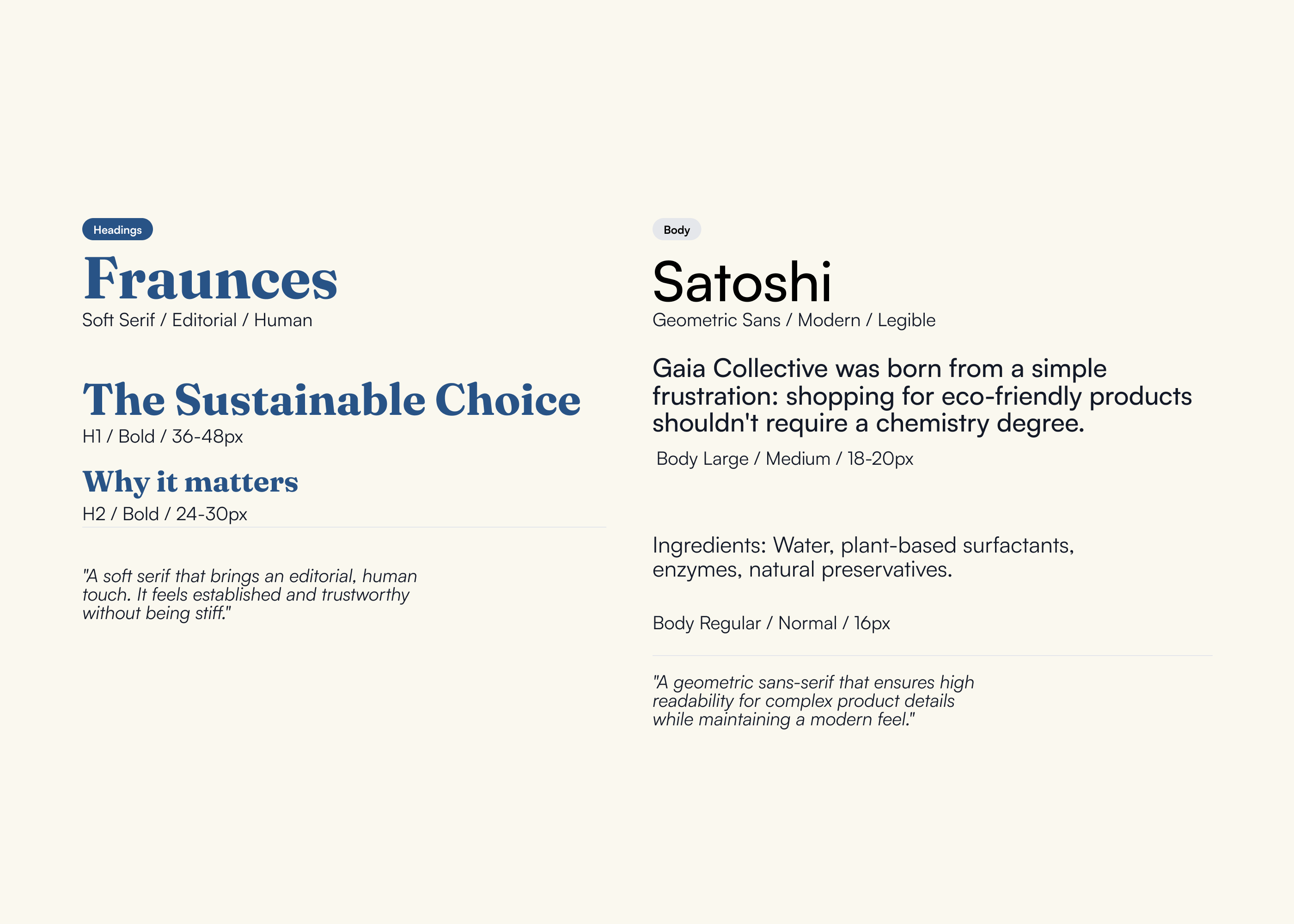 Typography System - Fraunces + Satoshi