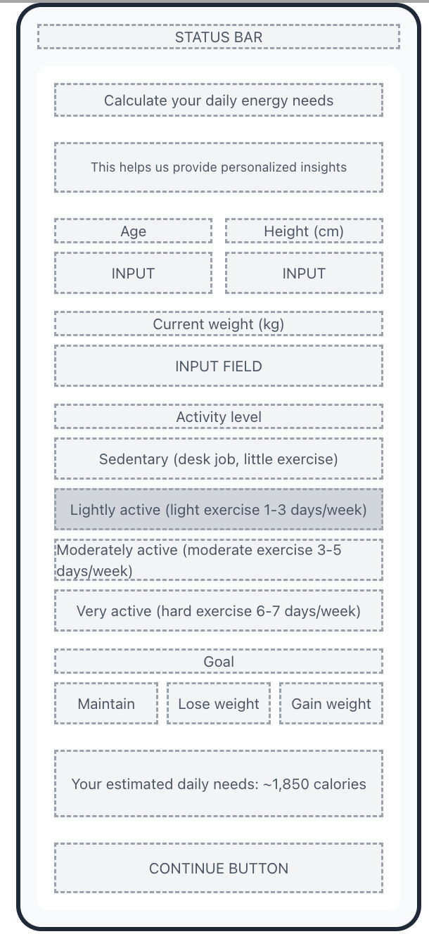 Before: Top navigation wireframe